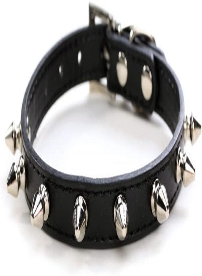 BohoBark 1pc Spiked Studded PU Leather Dog Collar Dog Rivet Collar for Small Sigle Spike Dogs, Crocodile Pattern Adjustable Dog Collar, 11 cm x 9 cm, multicolor - Image 1
